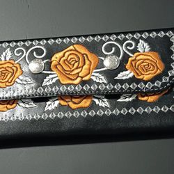 Embroidery Leather Wallet 