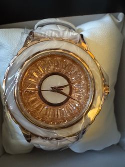 Invicta Celestial Women's 37.3mm Rose Gold SS Quartz White Leather Strap Box