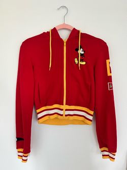 Vintage Walt Disney 50th Disney World Zip-Up Hooded Cropped Sweater