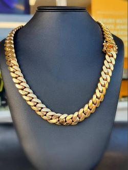 10k solid yellow gold New Miami Cuban link Style 24” Chain 15.4mm Necklace 360.3 grams