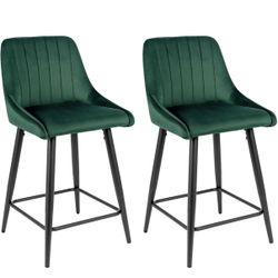 Velvet Green Bar Stools