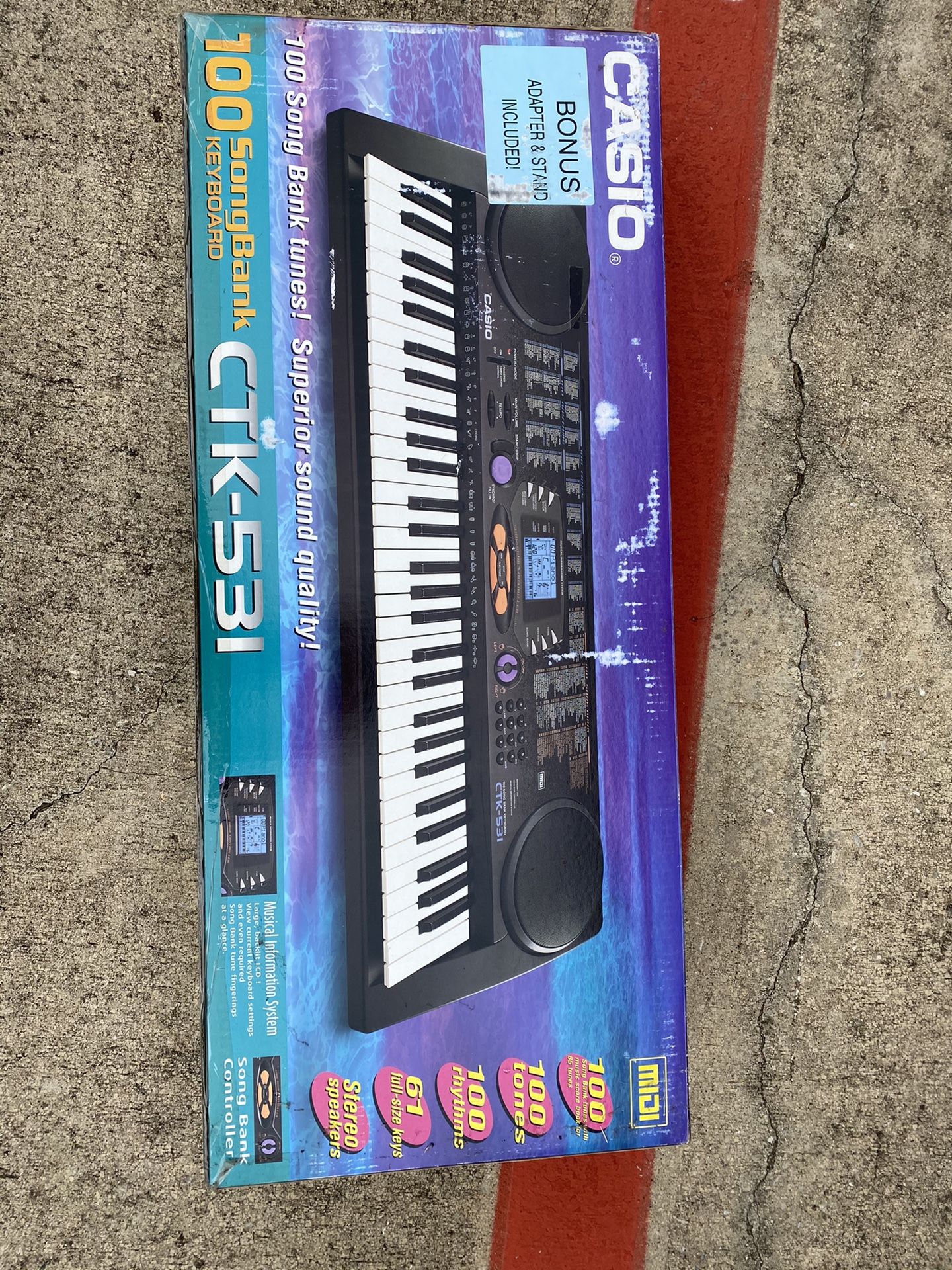 Casio keyboard ctk 531 includes keyboard stand and box - Main Image