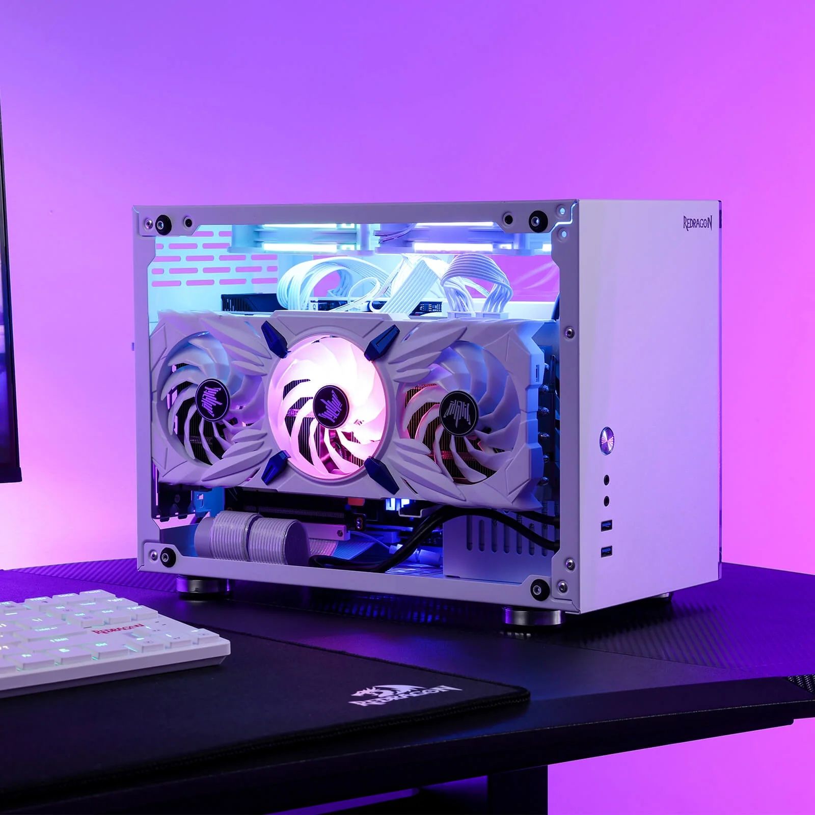 RedDragon White Computer Chassis/Case EB211