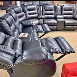 Recliner Sectional in Black By ASHLEY 