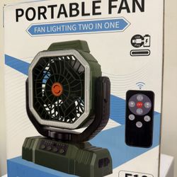Portable Fan With Green And Orange Color