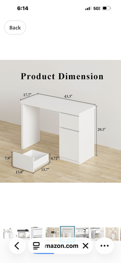 Desk, chair, cabinet