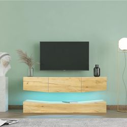 Wood Floating TV Stand 