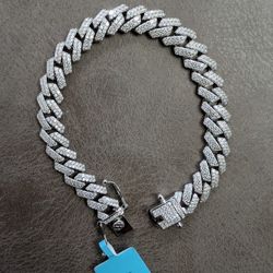 Solid Silver Moissanite Monaco Bracelet