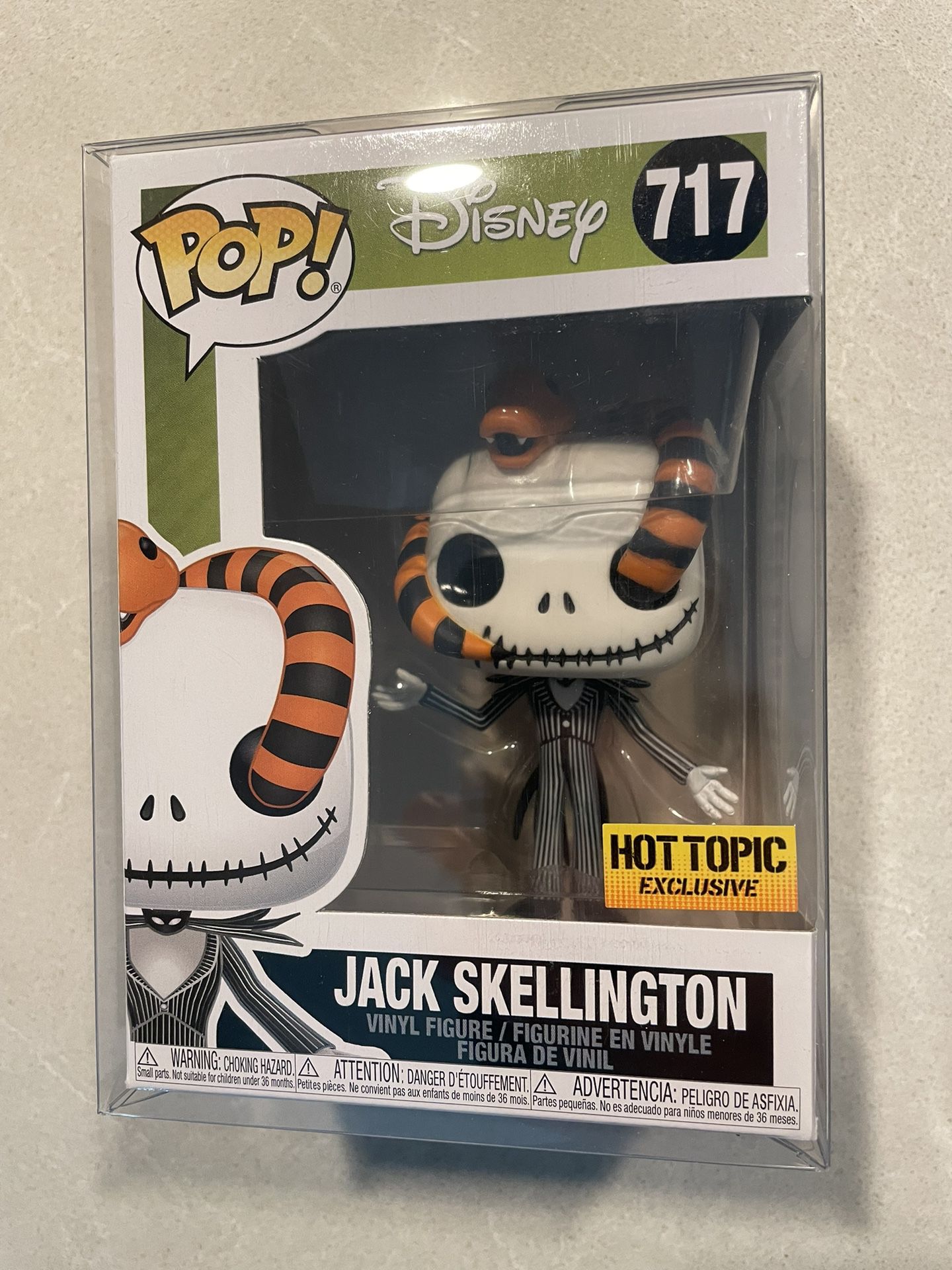 Jack Skellington Snake Eyes Funko Pop *MINT* Hot Topic Exclusive Disney Nightmare Before Christmas 717 with protector NBC
