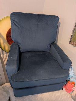 Navy Blue Upholstered Accent Armchair