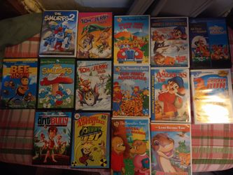 Smurfs, Bernstein bears. Looney tunes & other older favorites... Anyways 16 children's movies