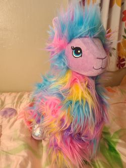 Furry Rainbow Llama Build A Bear Plush