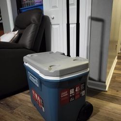 Large Coleman Hard Cooler with Wheels and Handle