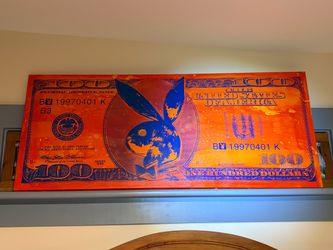 Playboy $100 Bill Pop Art Canvas