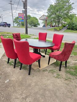 Beautiful  Dining Set  &  ( 6 beautiful red chairs)