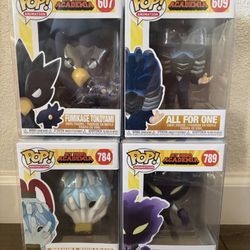 Funko Pop MHA Fumikage, All For One, Tomura, Kurogiri $14 for all 4