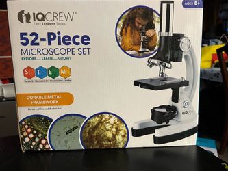NEW…. IQCREW 52-Piece Microscope Set - Early Explorer Series - Ages 8+