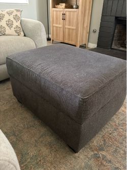 Blue-gray ottoman