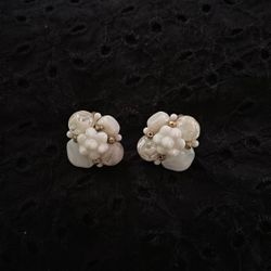 Antique beautiful white earrings