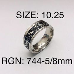 Stainless Steel Ring Band For Men & Women: Size-10.25/RGN-744-5
