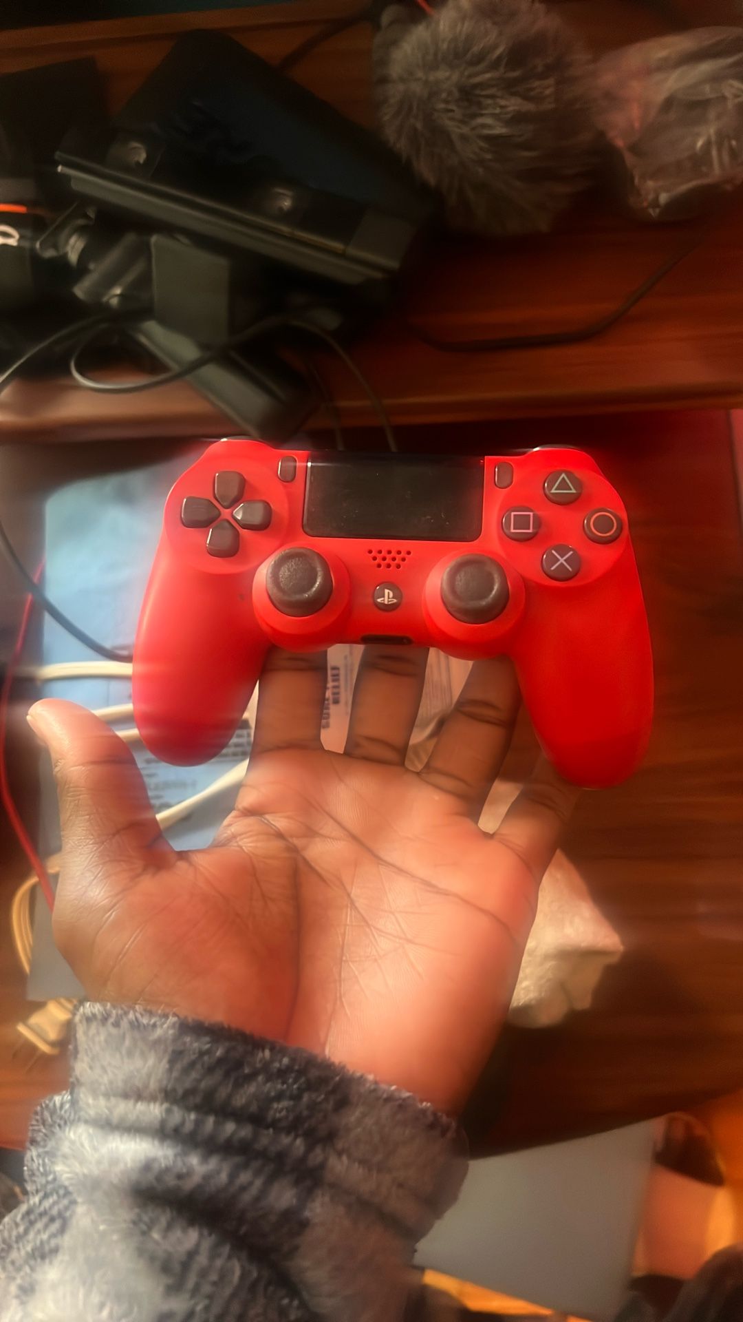 Red And Black PS4 Controller