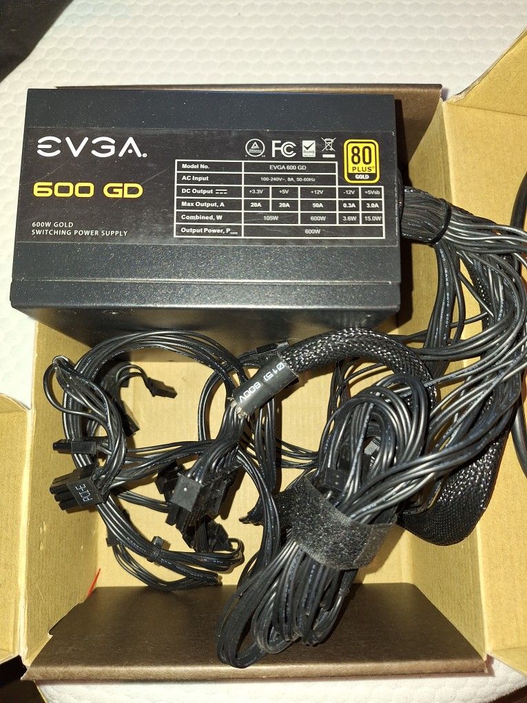 Evga 600 W Power Supply  80+ Gold