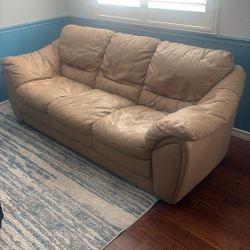 Natuzzi  Italy Genuine Leather, Three Seat Couch 