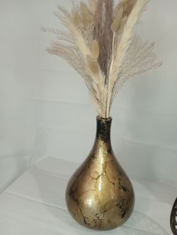 Gold and Black Decorative Bud Vase