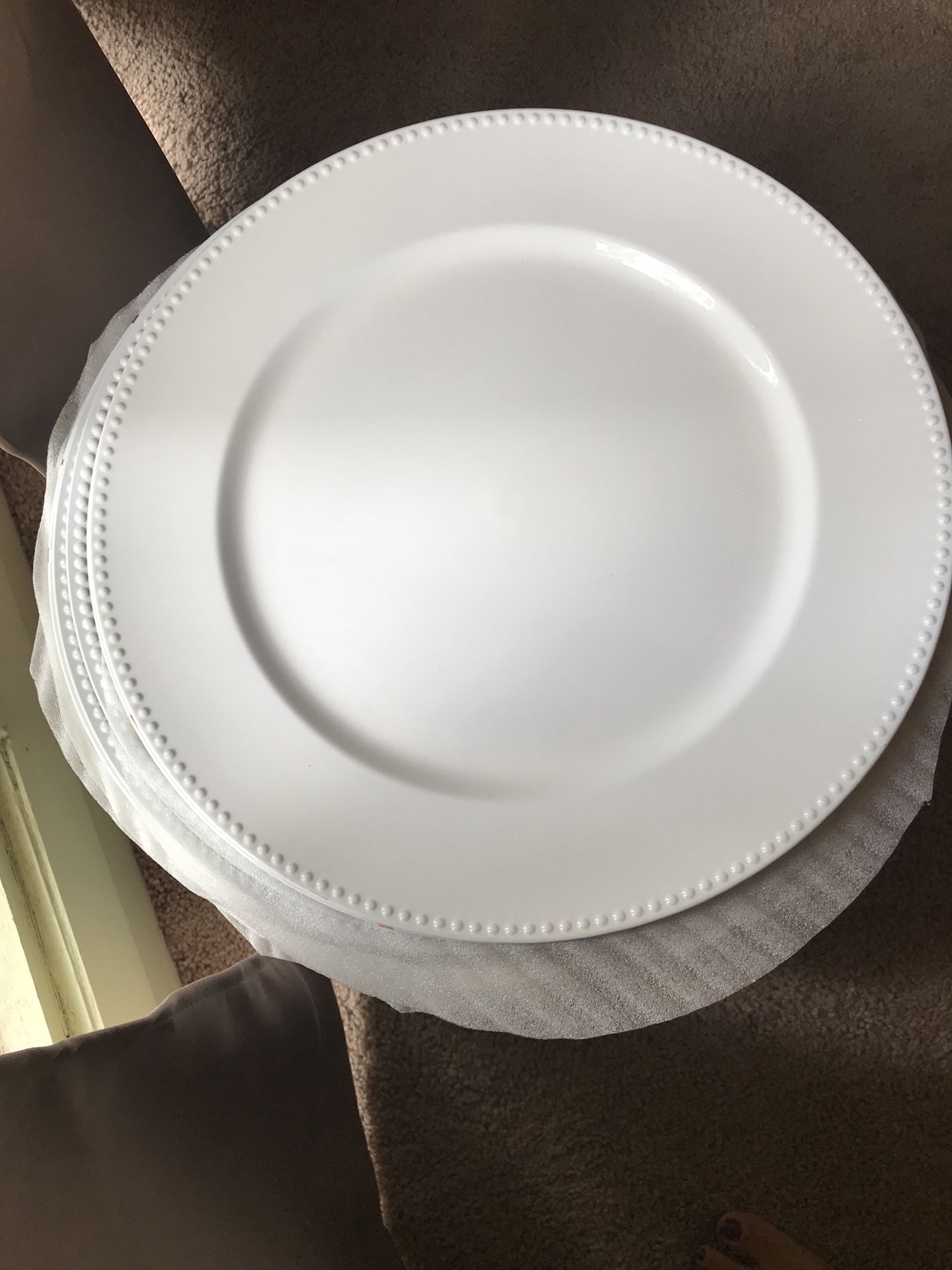 Wedding White blush rose gold charger plates $1 per plate
