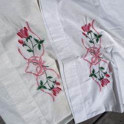 Vintage Embroidered Pillow Cases 