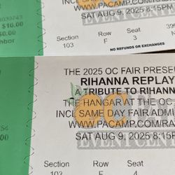 2 Fair Entrance Tix + Rihannna Tribute Band