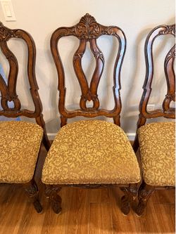 6 wood dining room chairs