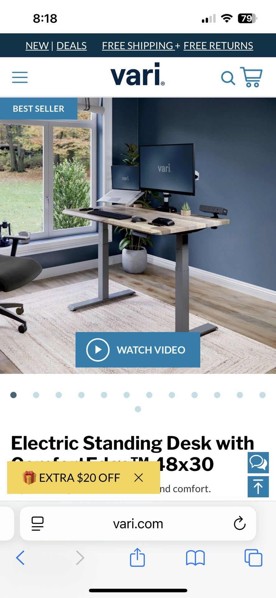 VARI Electric Distressed Woodtop Sit-stand Standing Desk