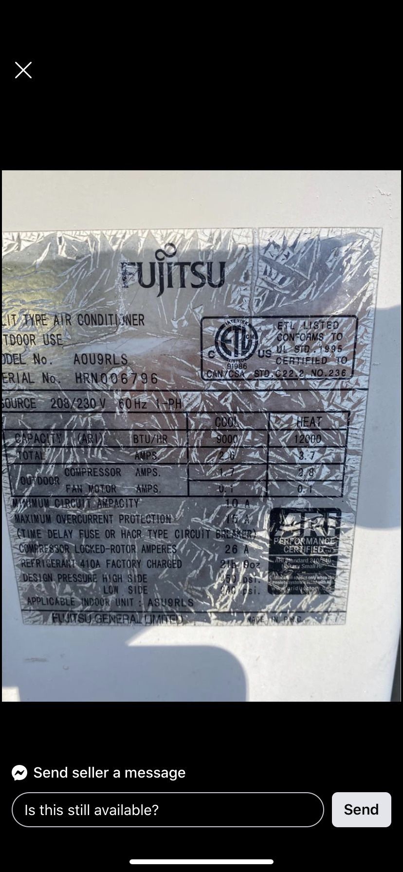FUJITSU (outdoor unit) Only!!!