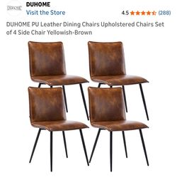 Faux leather dining side chairs