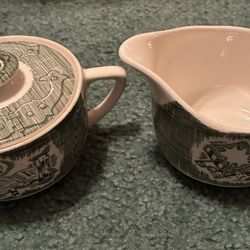 Creamer & sugar Bowl - the Old Curiosity Shop (green)