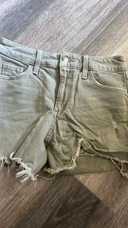 Olive Green Distressed Denim Cut-Off Shorts Size 0