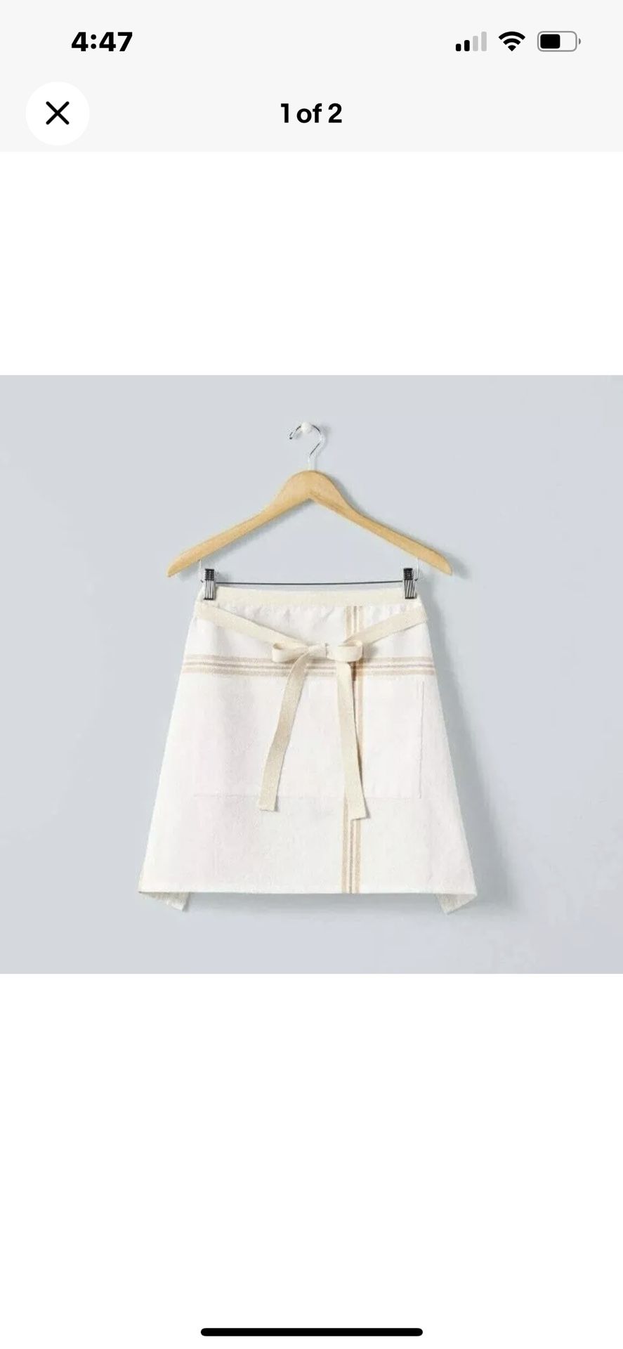 Hearth & Hand Magnolia Joanna Gaines NWT Plaid Waist Apron Gold/Cream