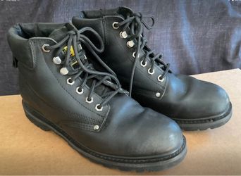 Work Zone N611 Black Leather Work Boots, Size 11