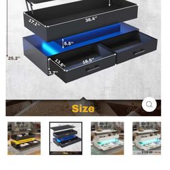 Black LED Coffee Table