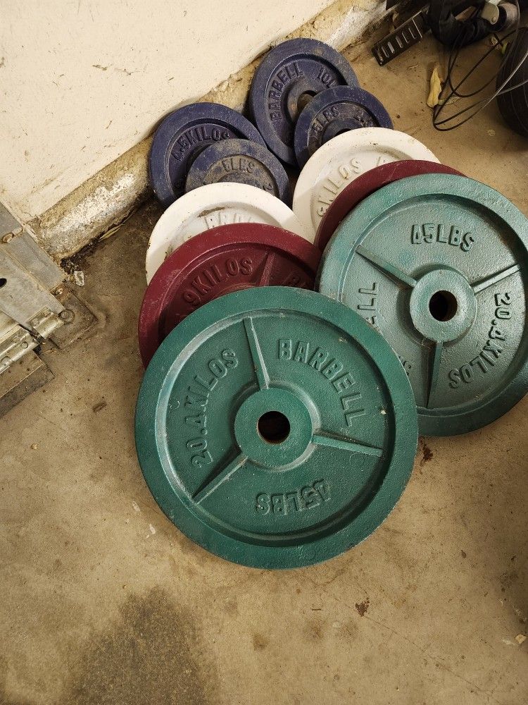 Full Olympic Set Gym Weights Cast Iron $220