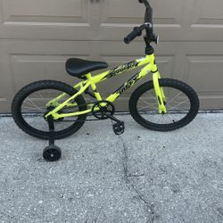 Huffy 18” Inch Wheel Rock It Bicycle With Training Wheels Yellow Bike Boy