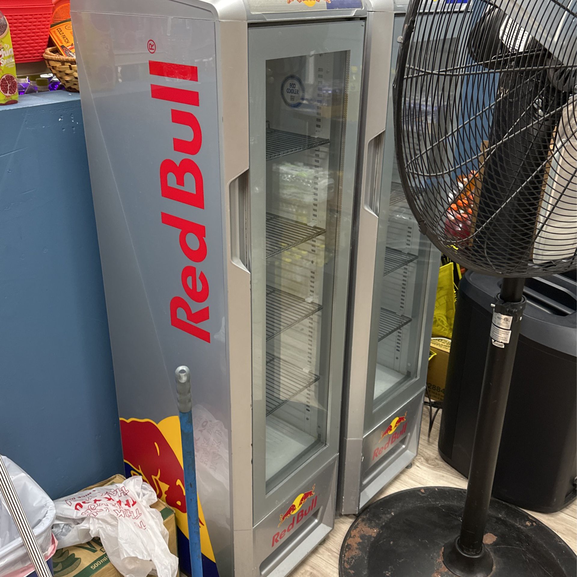 2 Red Bull Refrigerator 