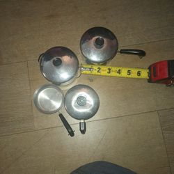 Vintage 1950s 4 Piece Revere Ware Copper Bottom Miniature Toy Cookware Set