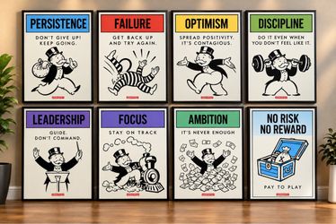 IKONICK x Monopoly Motivational Wall Art – Set of 8 – 18x24