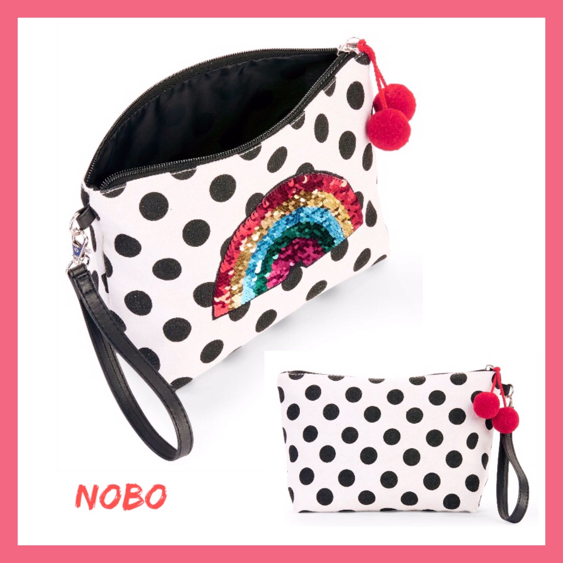 NWT NOBO Rainbow Sequin Wristlet