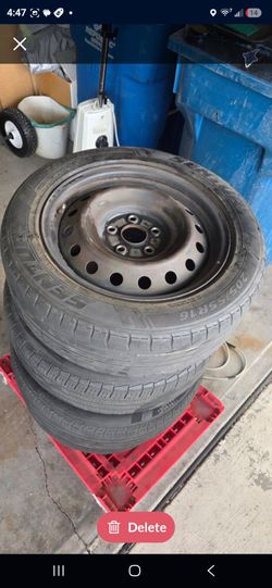 OEM Toyota wheels and tires. ( also have hubcaps, original)  16"/6.5"   5/4.5BP  +45mm offset