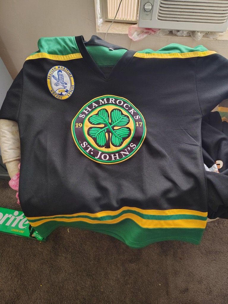 Hockey Jersey Shamrocks St. John's Black Green And Gold