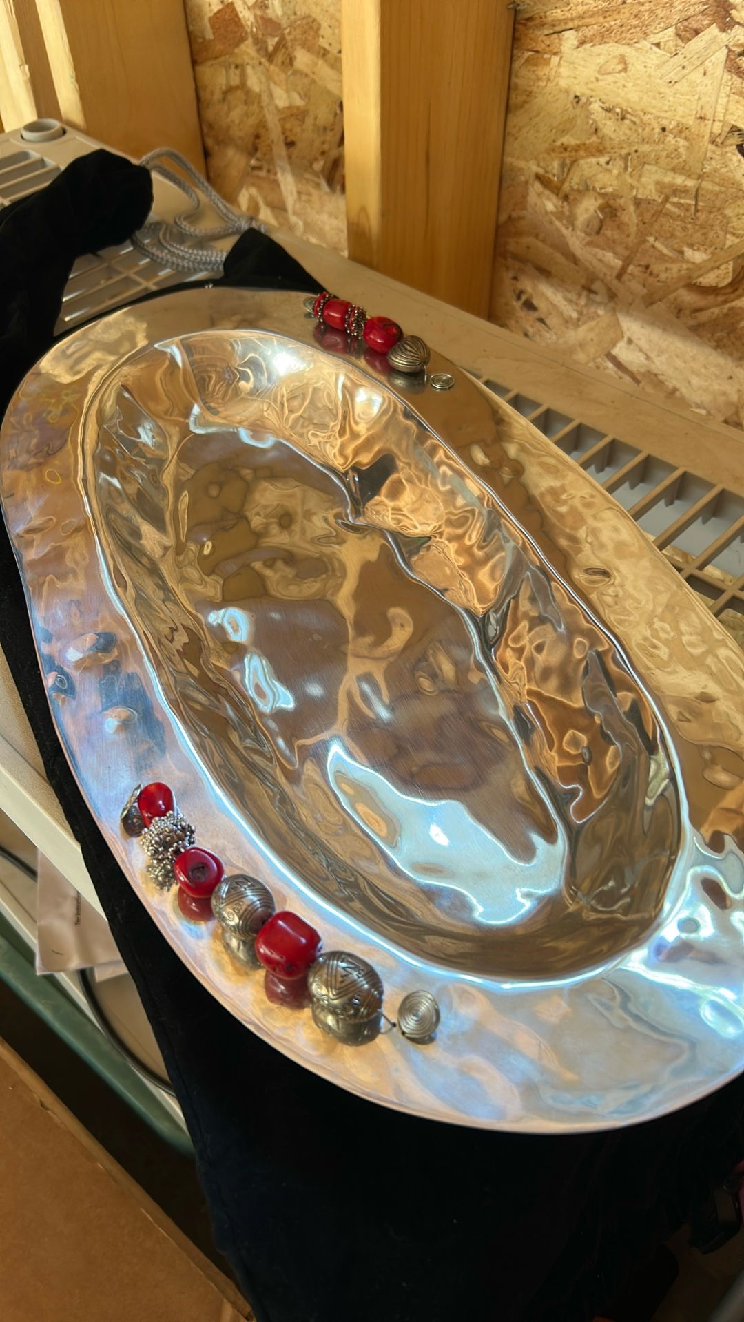 Polished Pewter Serving Tray, Large