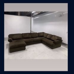 Nice, comfy brown sectional couch